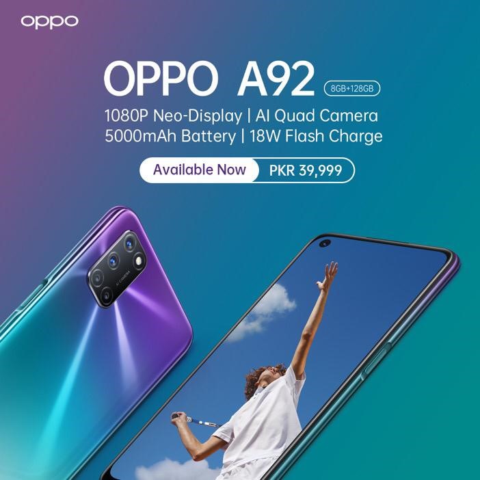 OPPO launches A92 mobile in Pakistan, Price, Specification